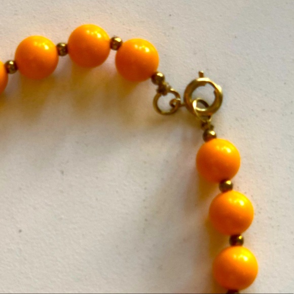 Vintage 70’s Style Orange Beaded Necklace - Picture 4 of 4
